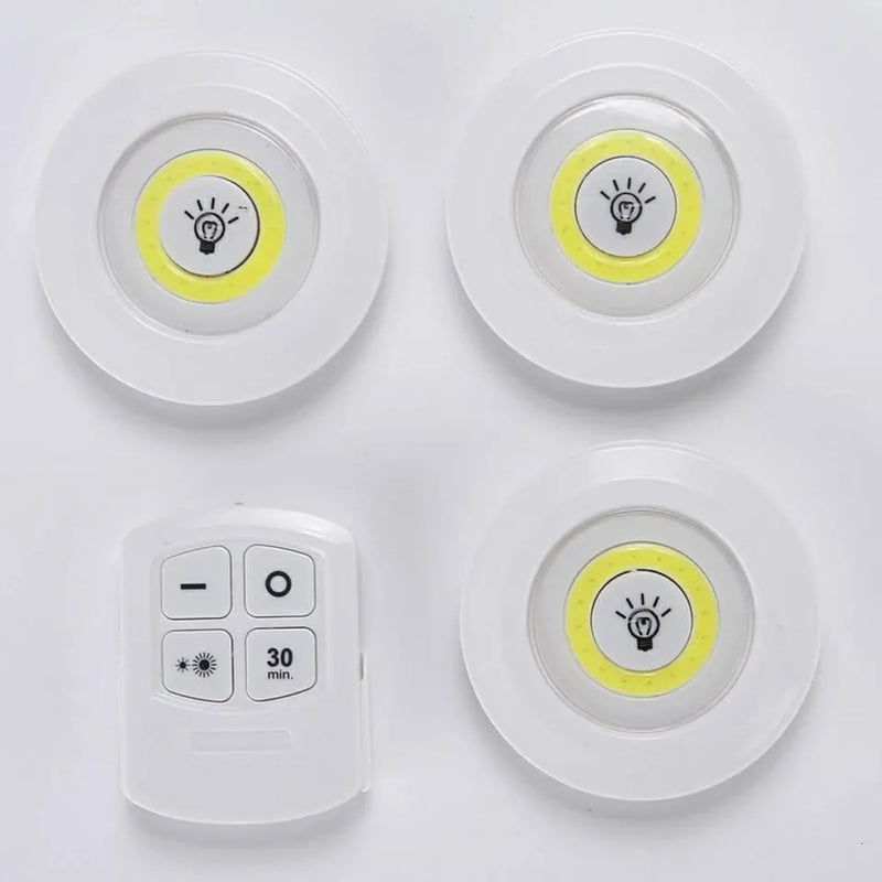 LUMINATECH® - Kit 3 Luminárias de LED Inteligentes com Controle Remoto - Iluminação Personalizável ao Seu Alcance - Oferta Exclusiva Hoje.