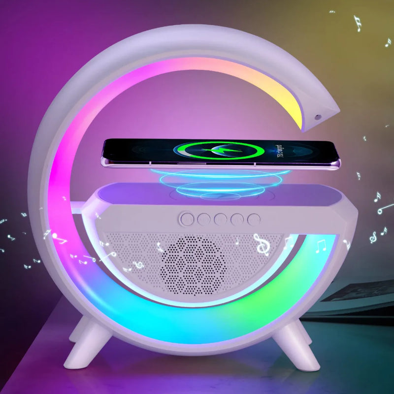 SMARTGLOW® - Luminária Smart G-Speaker Multifuncional - Iluminação Inteligente com Som de Alta Qualidade - Oferta Exclusiva Hoje.