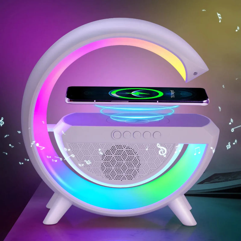 SMARTGLOW® - Luminária Smart G-Speaker Multifuncional - Iluminação Inteligente com Som de Alta Qualidade - Oferta Exclusiva Hoje.