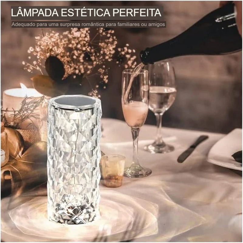 CRYSTALGLOW® - Luminária de Luxo Cristal que Muda a Cor com o Toque - Elegância e Personalização ao Seu Alcance - Oferta Exclusiva Hoje.